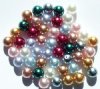 50 8mm Round Mix Glass Pearl Beads